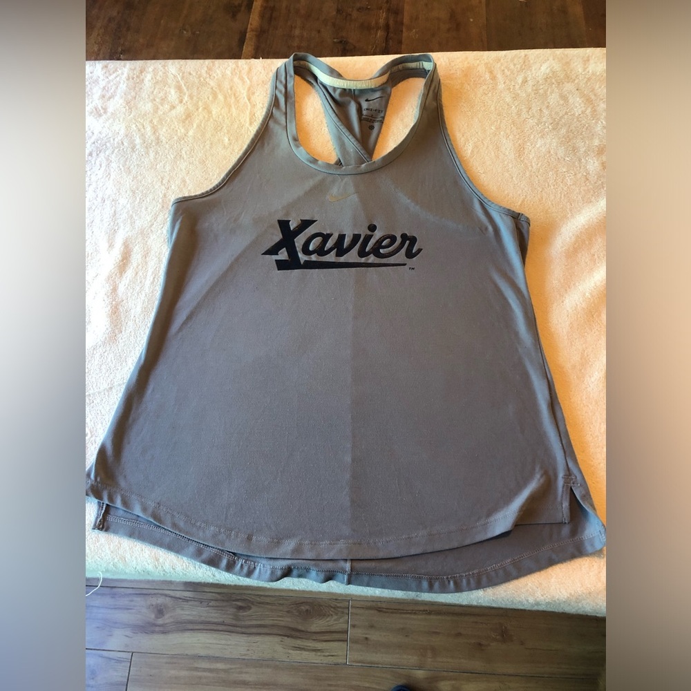 Nike Tank Top Gray Crossover Racerback Xavier College Wear